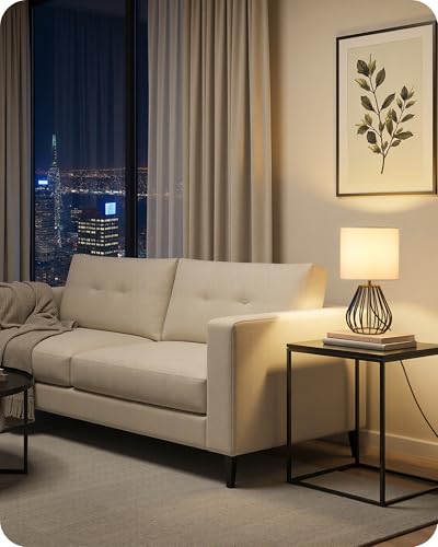 Small Table Lamp for Bedroom (White + Black)