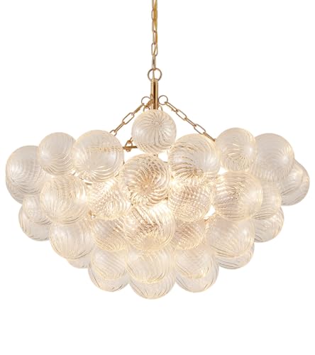Modern Glass Chandelier (Pendant 9-Light 31.1 inches Gold)