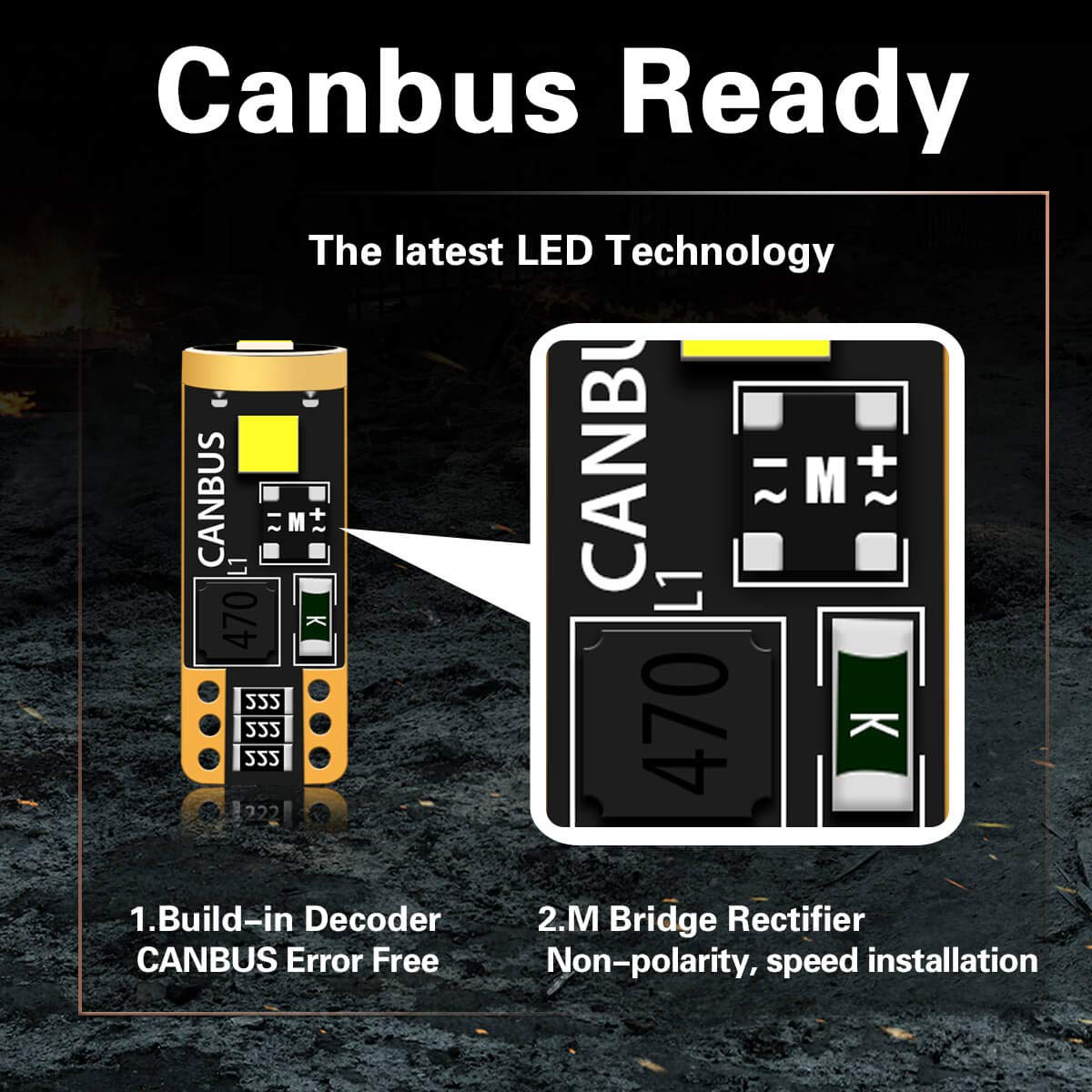194 LED Bulb 6000K White (White / 194/168-4PCS)