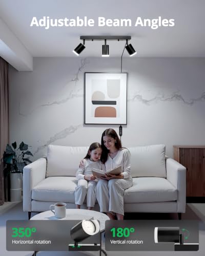 Black 3 Light Plug in Kitchen Track Lighting with 14.3ft Power Cord (Black / 3 Light (Plug in))