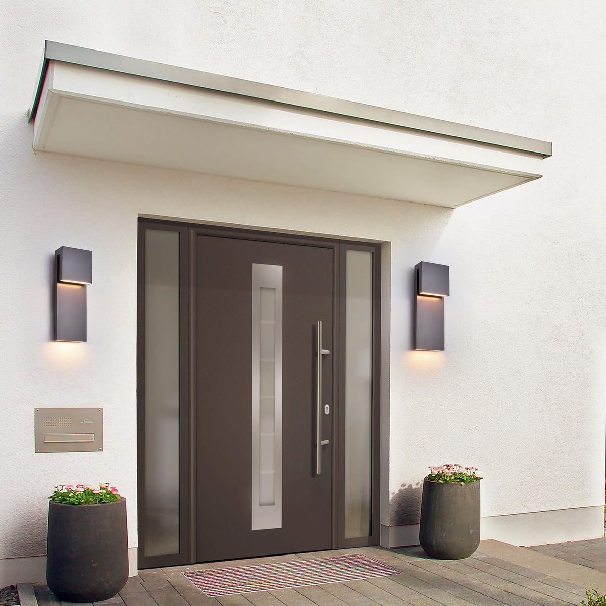 Outdoor Wall Lights Modern Exterior Lighting Fixtures (2 Pack Bronze)