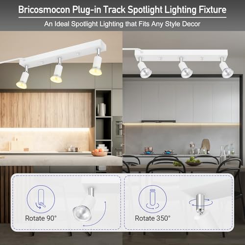 Plug in Track Lighting (White / 15" 3 Way Track Light)