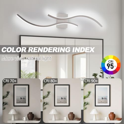 Modern Led Wall Light (Brushed Nickel,6000K / 1 Pack, 39inch)