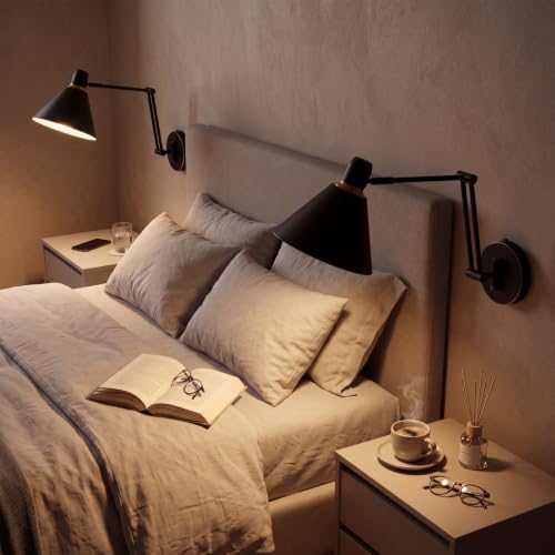 OSYNNIQ Wall Sconce Light with Adjustable Swing Arm for Bedside Reading (STYLE 3)