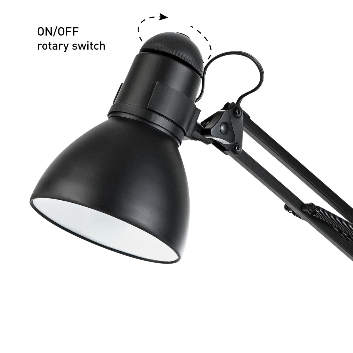 5698601 28" Heavy Base Top Moving Spring Balanced Swing Arm Desk Lamp (Black / 28 inches)