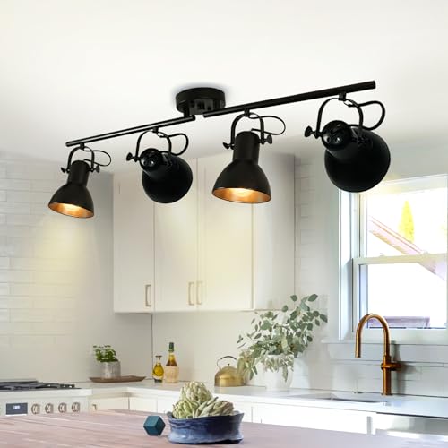 4 Light Track Lighting Fixture Farmhosue Track Light Rotatable 35.8" (4 Light)