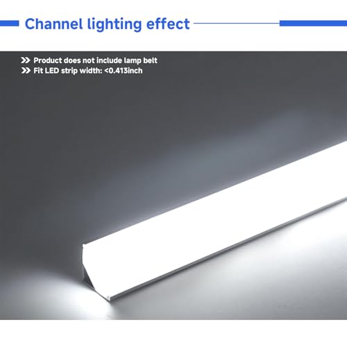 10 Pack V Shape LED Channel with Milky White Diffuser (Silver Aluminum + White Cover / 3.3FT/10P/#006)