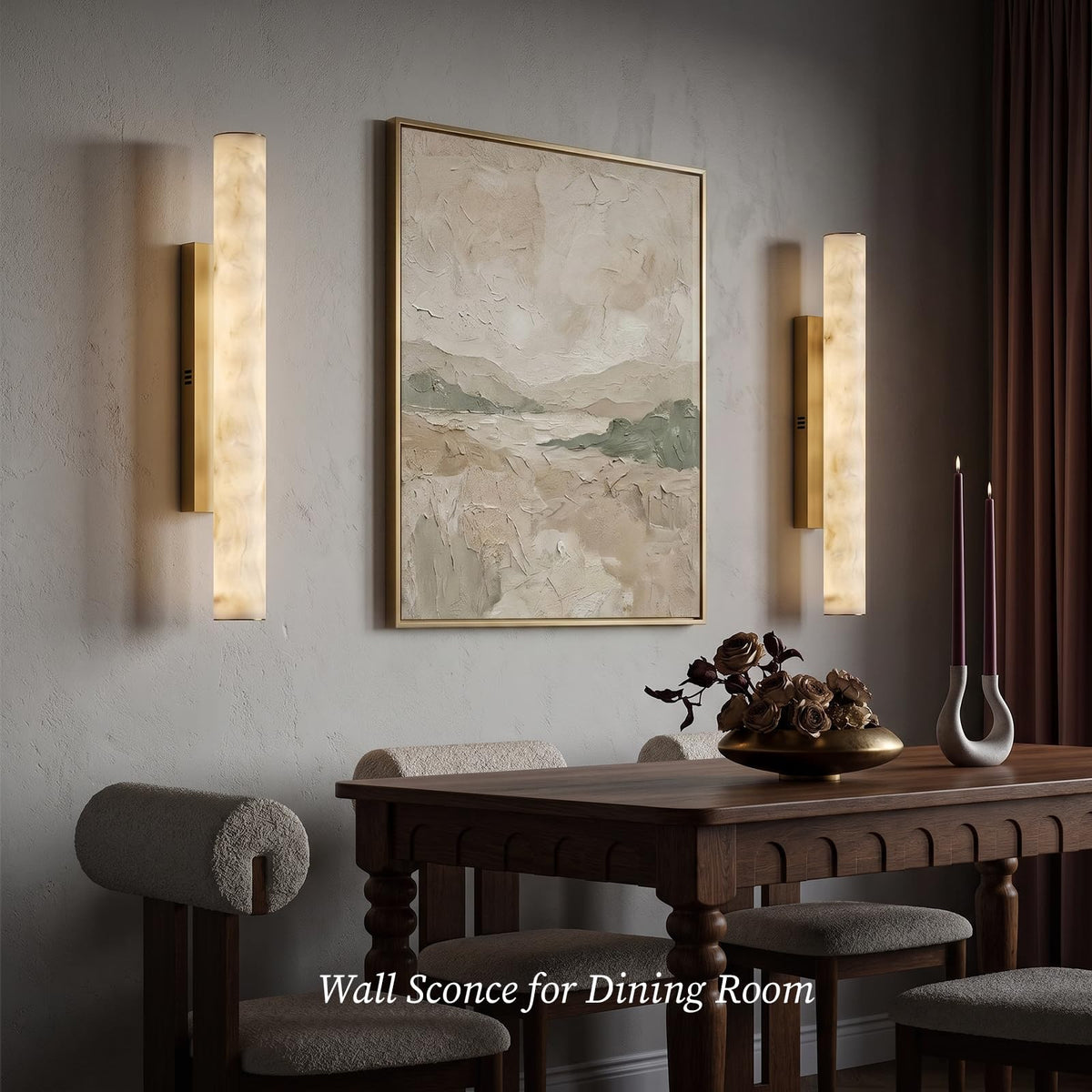 Artisan Alabaster Wall Sconces Set of 2 (Gold-36in-2Pcs)