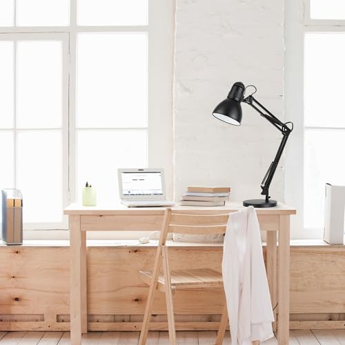 5698601 28" Heavy Base Top Moving Spring Balanced Swing Arm Desk Lamp (Black / 28 inches)