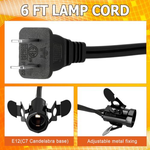 12 Pcs Lights Accessory Cord with LED Light Bulb (Black)