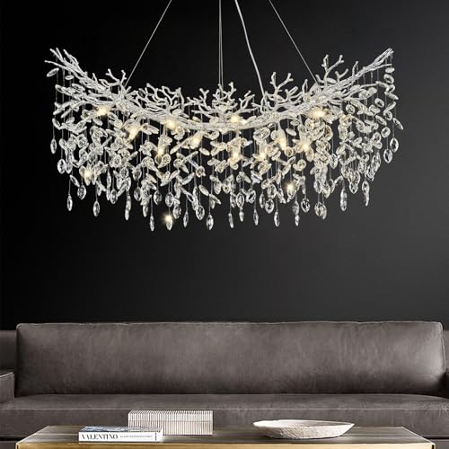 Modern Crystal Chandelier (Silver / A-L47 Inch)
