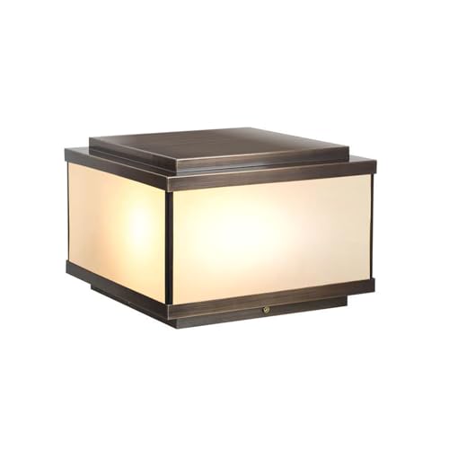 All Copper Steel Glass Outdoor Post lights (Frosted glass / 12X12IN)