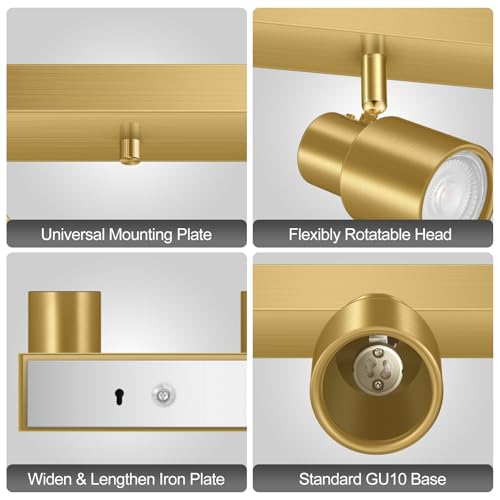 Track Lighting Plug in (Gold / 30" 5-Light Track Lighting)