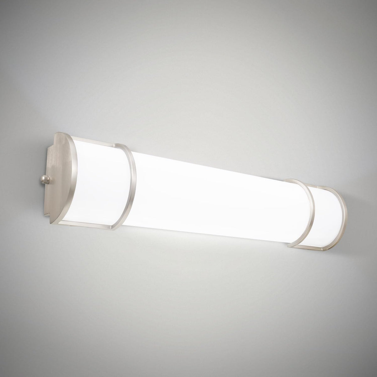LED 24" Vanity Flush Mount Light Fixture (Brushed Nickel | Half Cylinder / 120V | 24 Inch (1pk))
