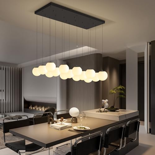 Modern Rectangular Chandelier (Black-White / Rectangle 16-Light)