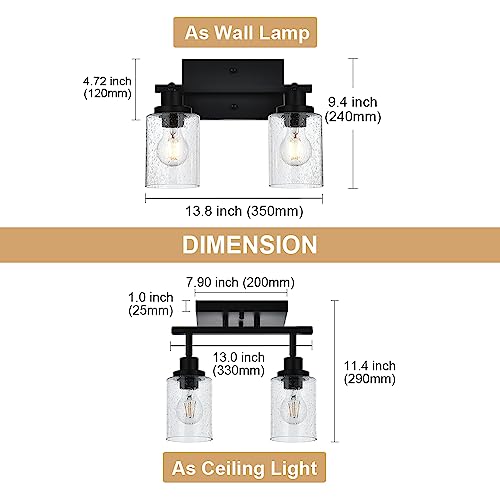 2 Light Wall Sconce Spotlight Fixtures (Black / 2-Light)