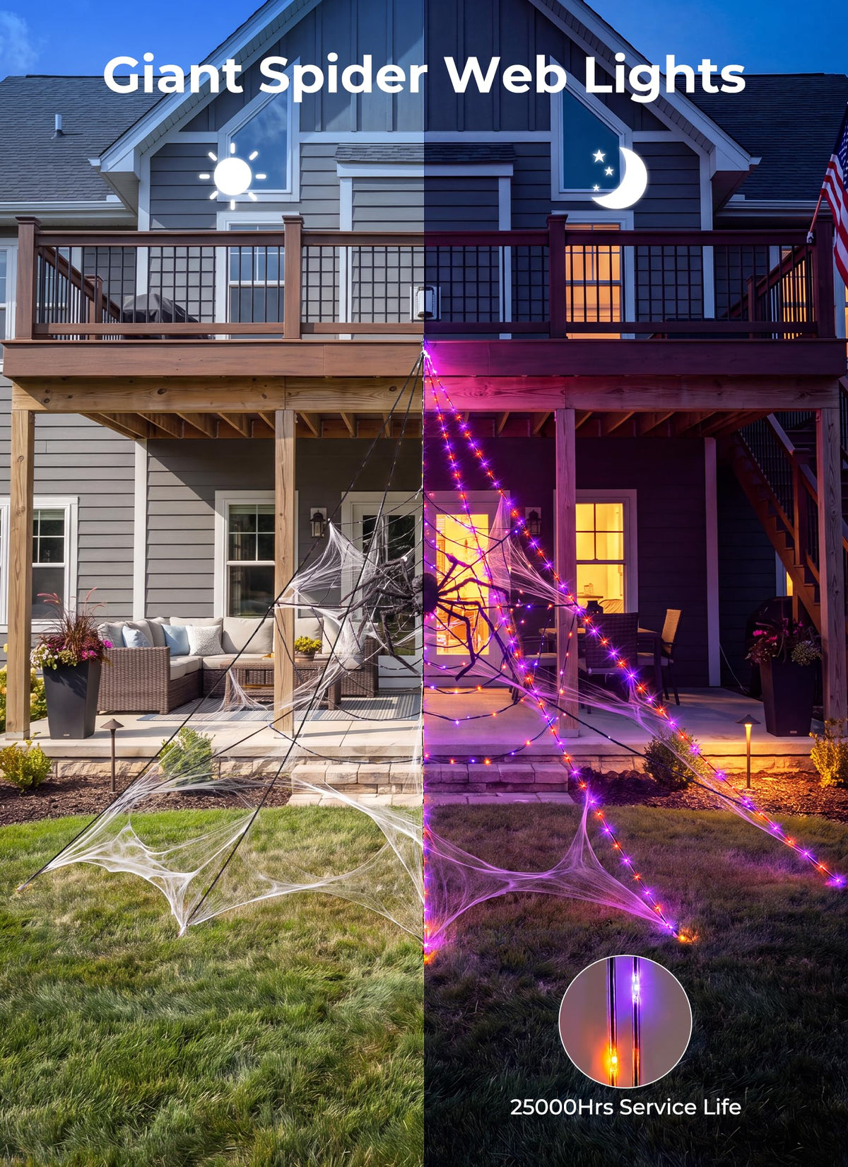 Halloween Decorations Outdoor (Orange & Purple - New Model)