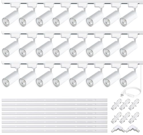 24 Lights White H Type LED Track Lighting Kit 6000K