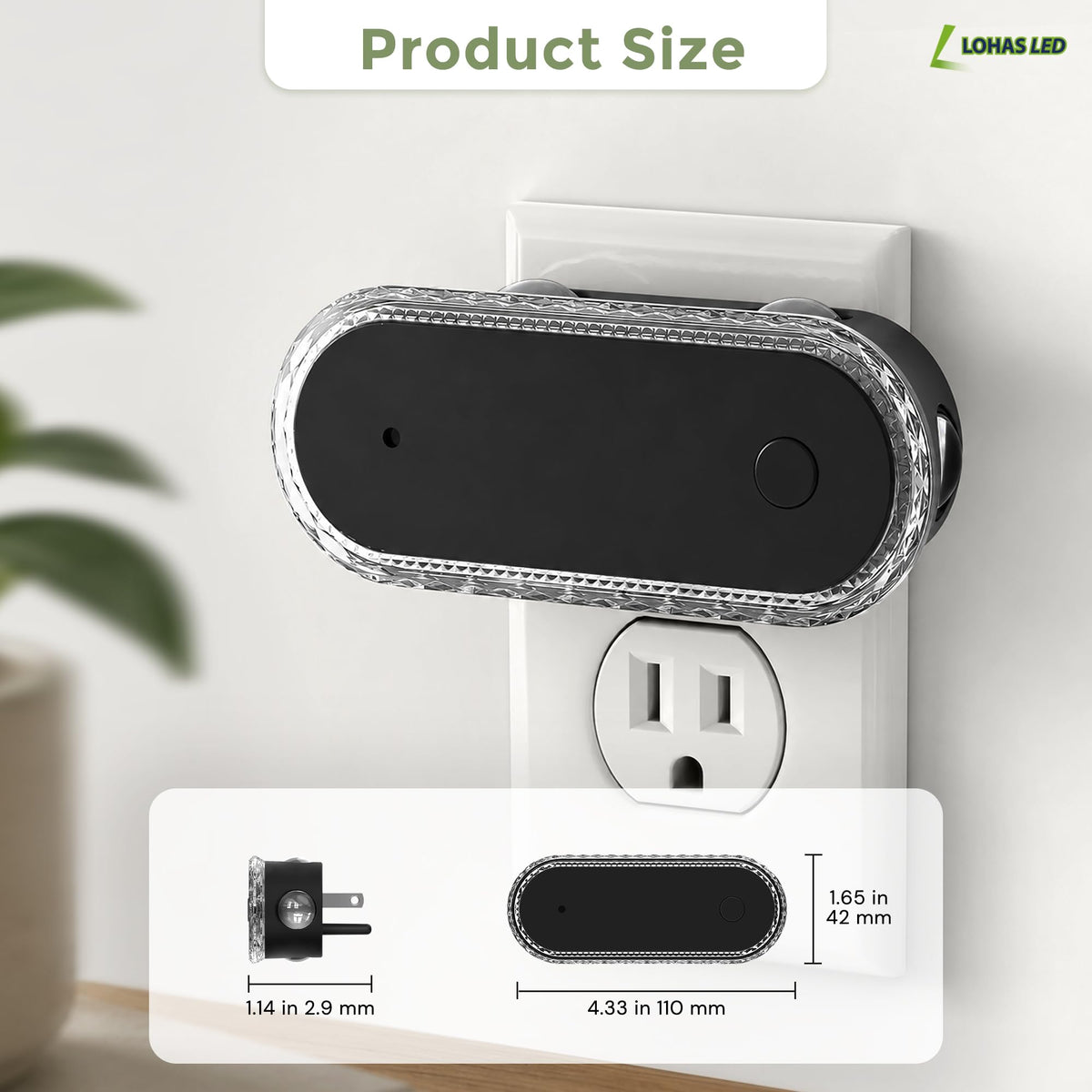 Night Lights Plug into Wall 2 (Black-RGB / 2 Pack)