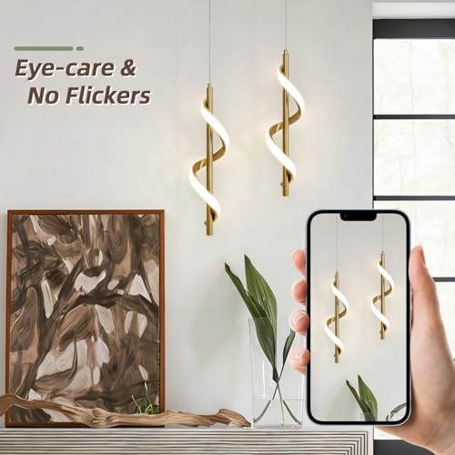 Gold Modern Led Pendant Light (Gold,Dimmable)