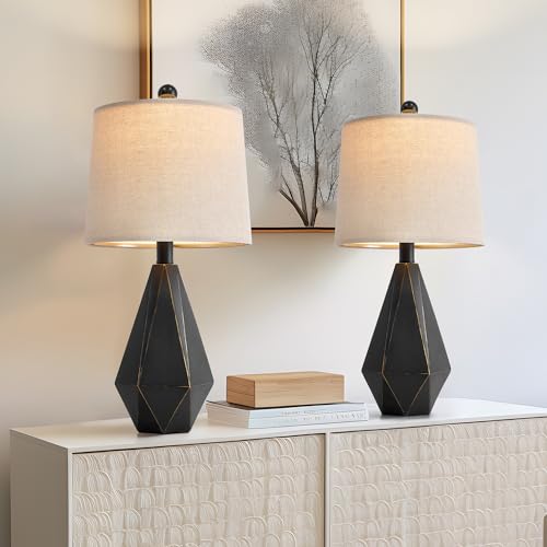 20.25'' Table Lamps Set of 2 (Small - Black with Gold)