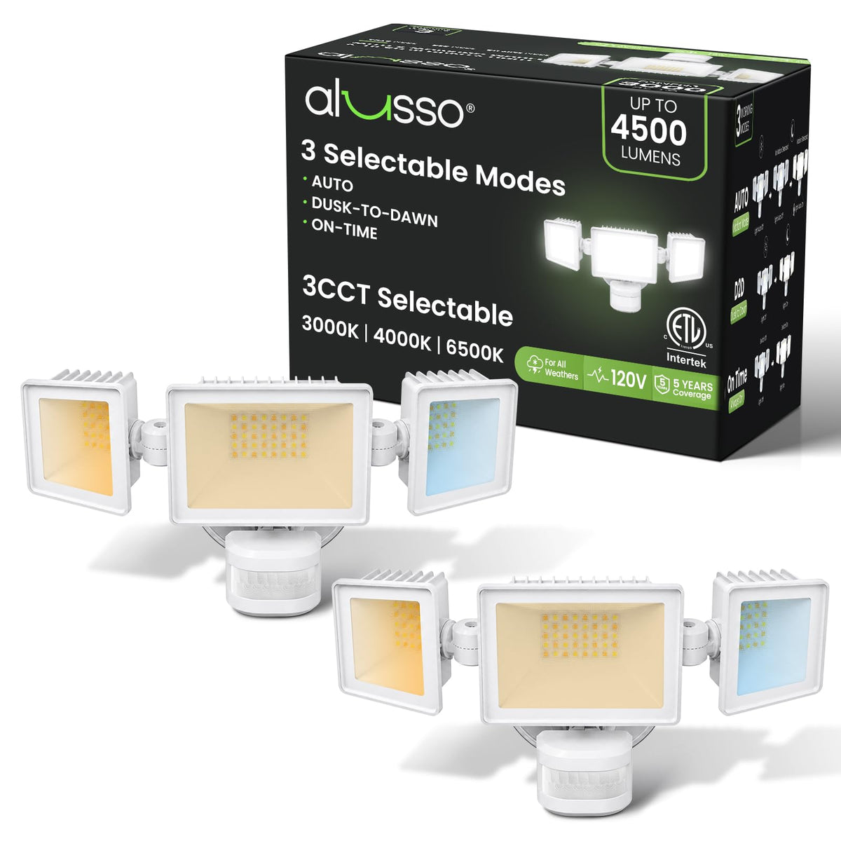 Motion Sensor Outdoor Lights (White 3 Modes Classic)