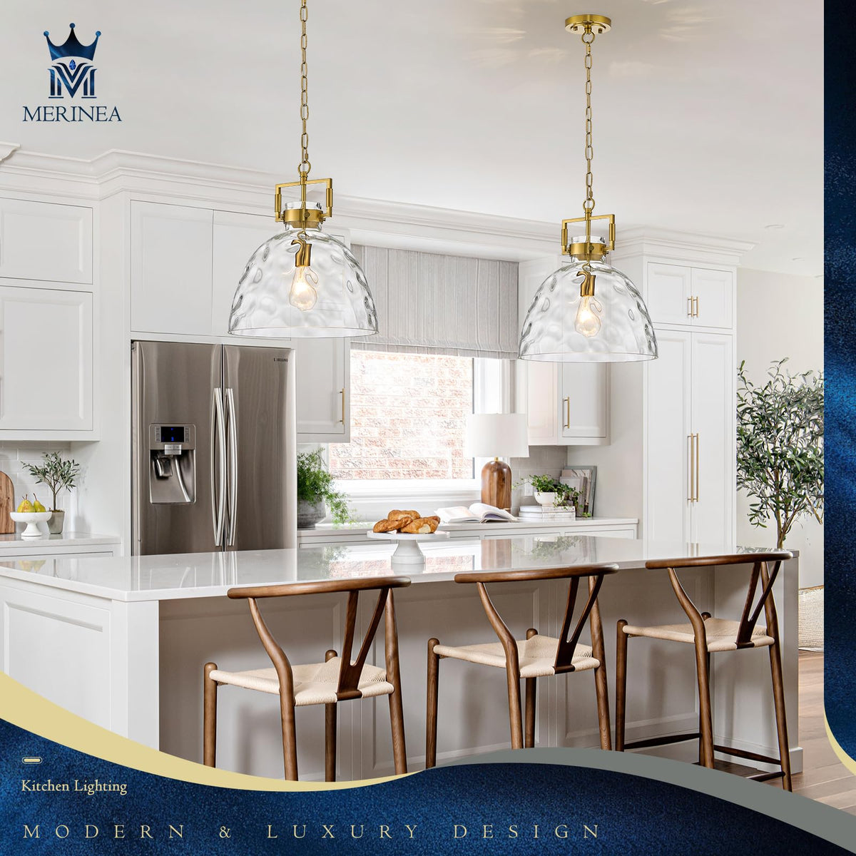 13.8" Gold Glass Pendant Light (Golden)