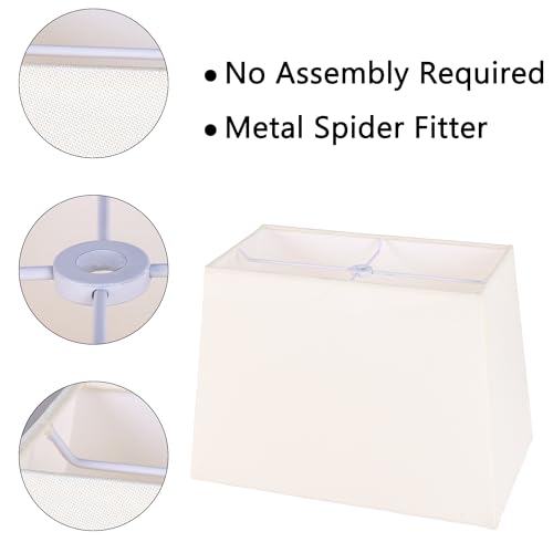 Set of 2 Rectangle Lampshade (CreamWhite / 12X14X10")