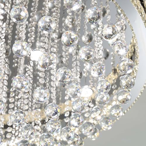 Dia 40" Modern Crystal Chandeliers for Living Room (Silver / Dia 40")