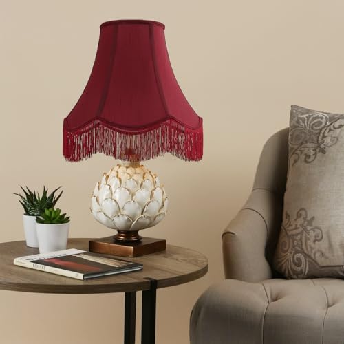 Red Silk Bell Lamp Shades (Burgundy / 2 Pack)