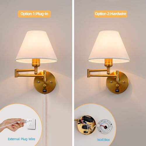 Swing Arm Wall Sconces (Golden)