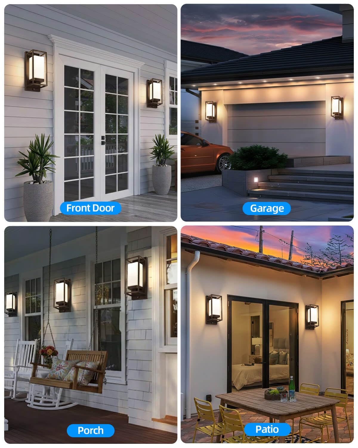 Dusk to Dawn Outdoor Wall Lights (Bronze)