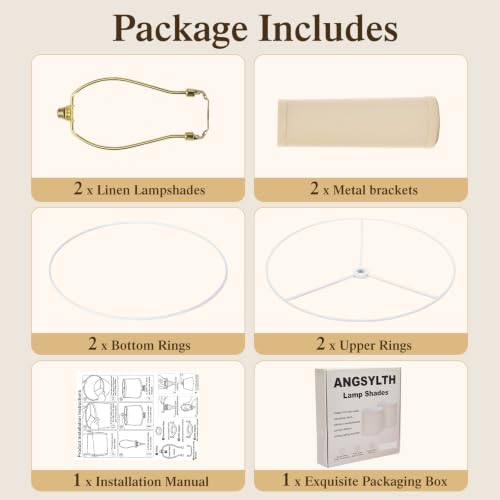Drum Lamp Shades Set of 2 (Warm-Yellow)