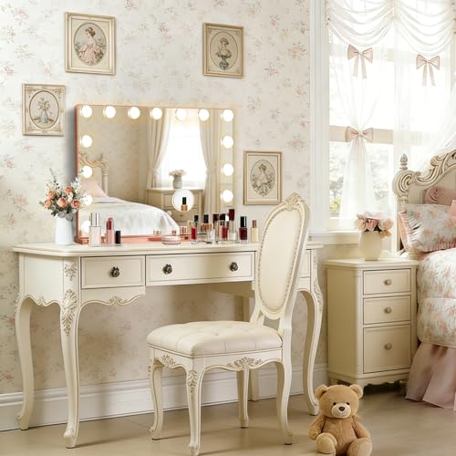 Rose Gold Hollywood Vanity Mirror with Lights (Rose Gold / 23"L x 18"W)