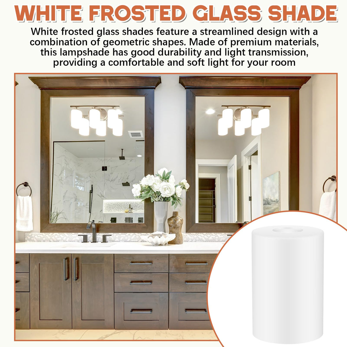 1 Pcs White Frosted Glass Lamp Shade 1 (White / Frosted)