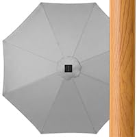 10ft Solar Polyester LED Lighted Patio Umbrella w