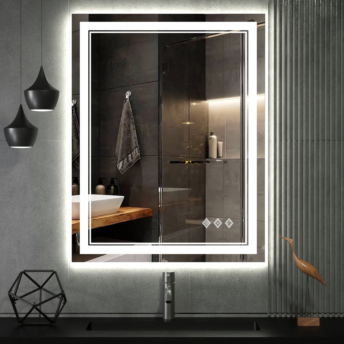 LED Bathroom Mirror (Front and Backlit / 32"L x 24"W)