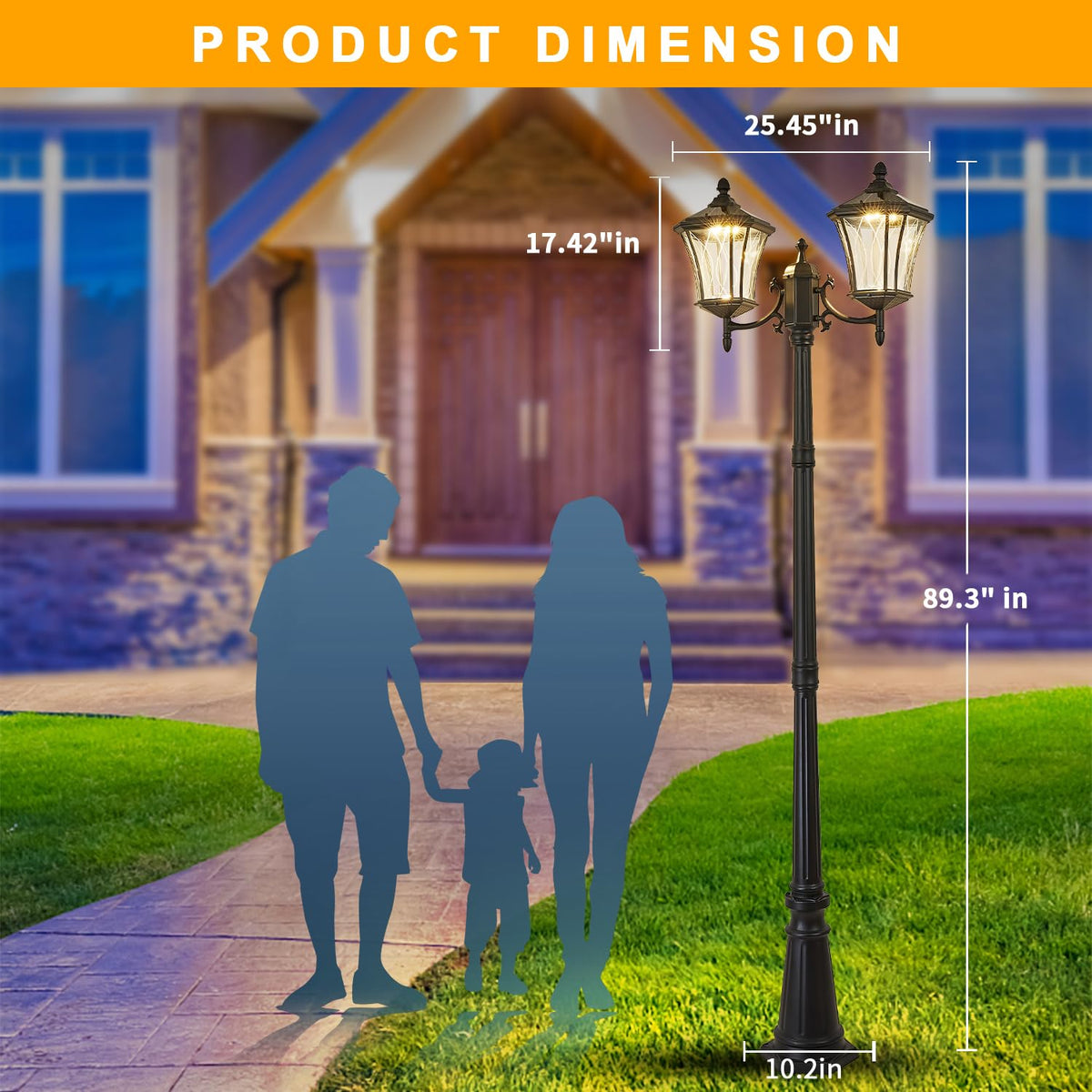 2 Head Outdoor Solar Lamp Post Lights with Waterproof (Xxl-2-s)