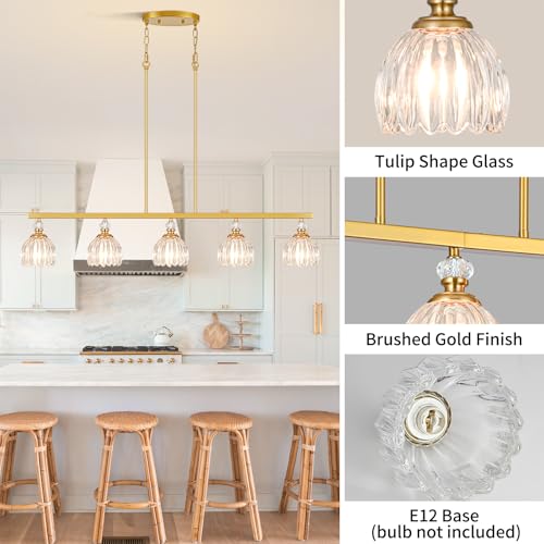 Gold Island Light for Kitchen (5-Light / Gold)