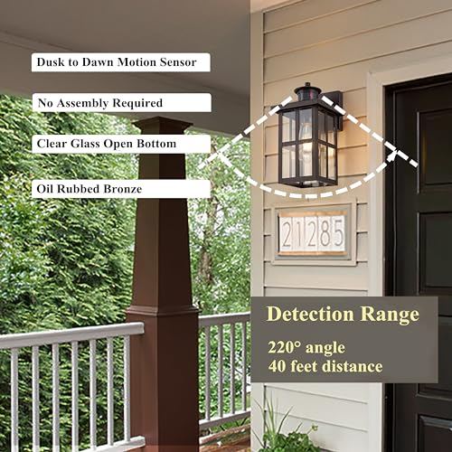 Bronze Motion Sensor Outdoor Wall Light 2 Pack (Bronze / 2 Pack H11.75" Motion)