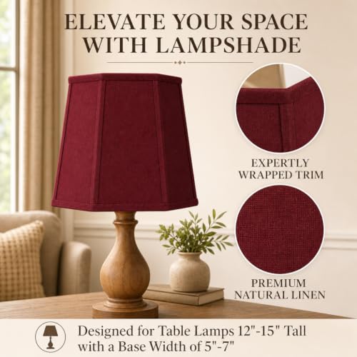 10× 13 × 11Inch Wine‑Red Lampshade (Red wine imitation silk fabric)