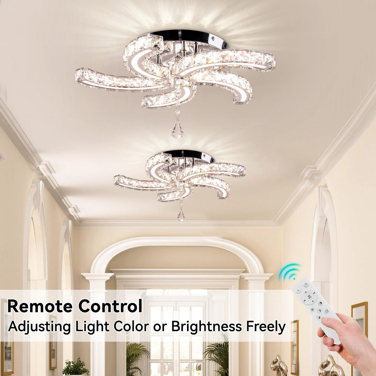 19.7" Crystal Ceiling Light (Acrylic-Dimmable)