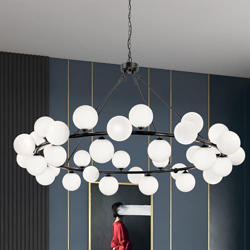 Large Chandeliers for Dining Room Extra Large Wagon Wheel Chandelier High Ceiling Modern Living Room Light Fixture Sputnik Lights
