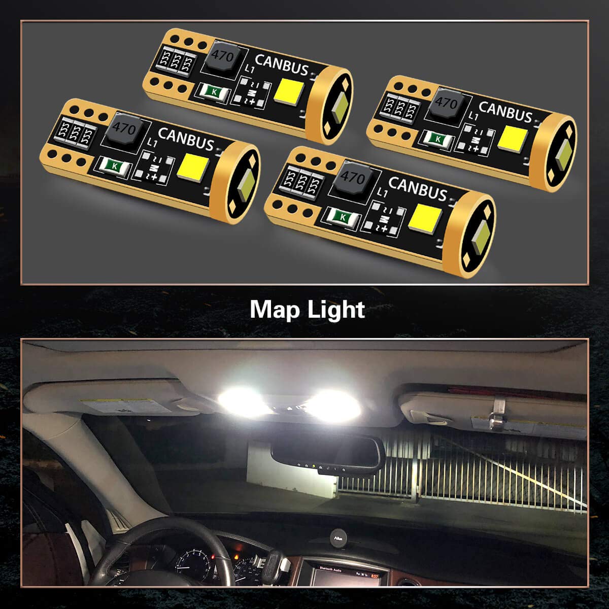 194 LED Bulb 6000K White (White / 194/168-4PCS)