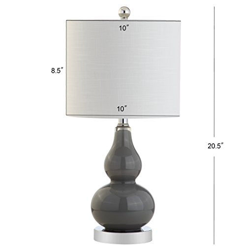 Anya Gourd Glass Table Lamp 20.5" (Single / Gray)