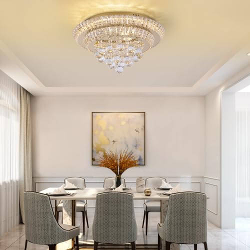 Elegant LED Crystal Raindrop Ceiling Light