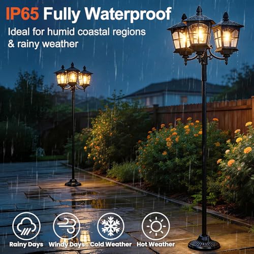 74 Inch Height Adjustable Solar Lamp Post Light (74")