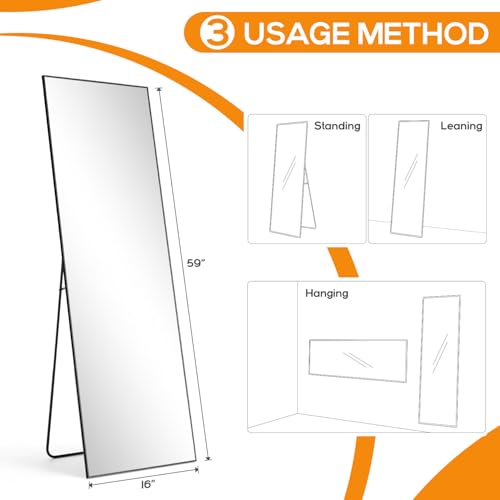 Mirror Full Length (Claccic Black-rect / 59"L x 16"W)
