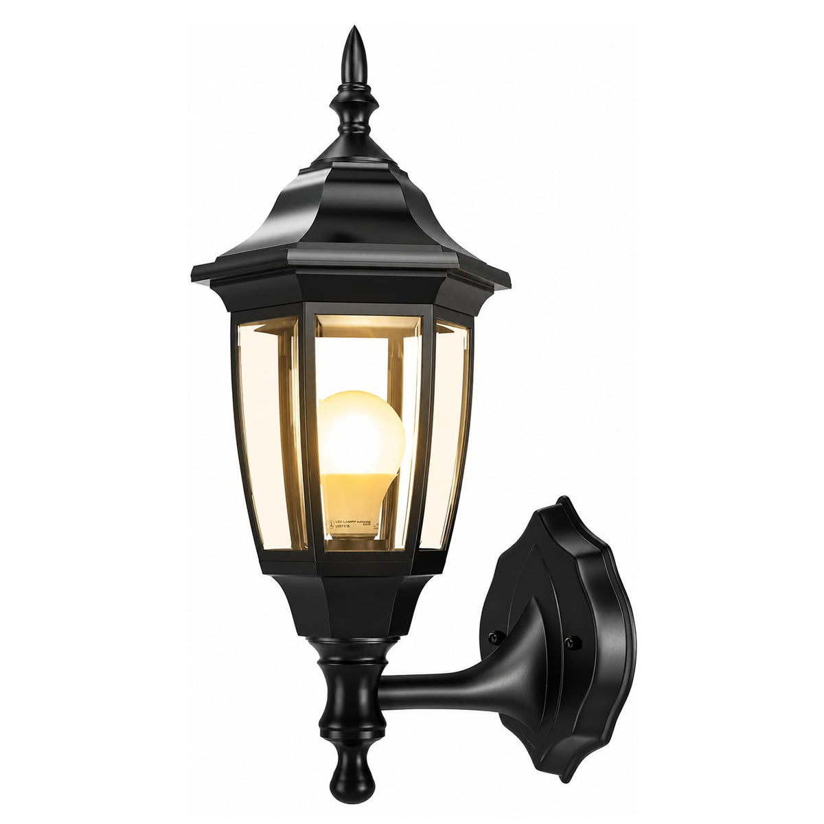 Plastic Outdoor Wall Light Fixtures (Black / No Sensor-Plastic)