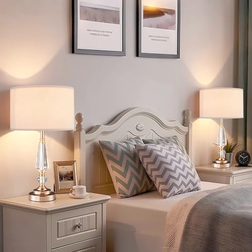 Crystal Table Lamp (Crystal pillar+White)